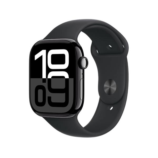 Apple Watch 10 46mm, GPS Jet Black Aluminium with Black Sport Band